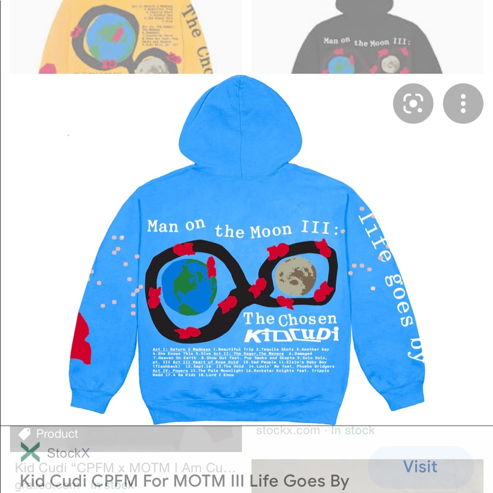 kid cudi motm authentic sweatshirt.